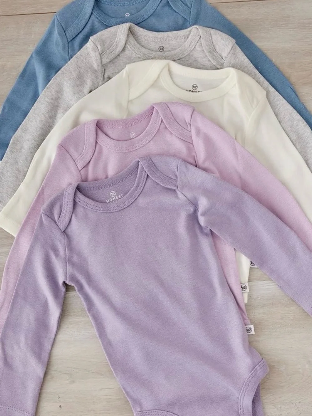 Honest Brand 5-Pack Long Sleeve Baby One-Piece Bodysuits
